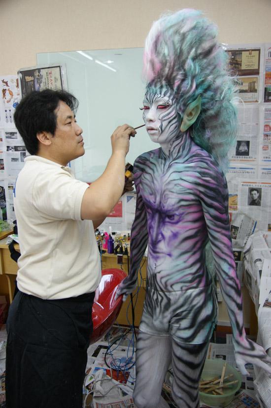 韓國教授人體彩繪特講現場